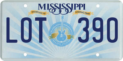 MS license plate LOT390