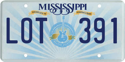 MS license plate LOT391