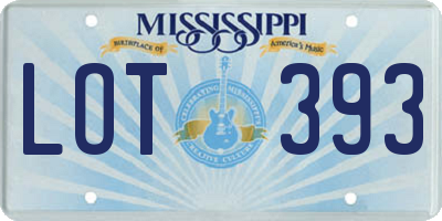 MS license plate LOT393