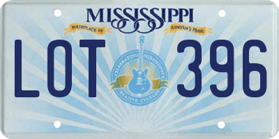 MS license plate LOT396