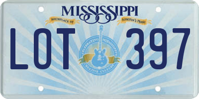 MS license plate LOT397