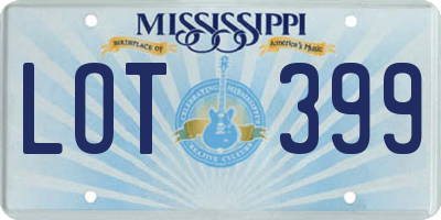 MS license plate LOT399