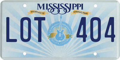 MS license plate LOT404