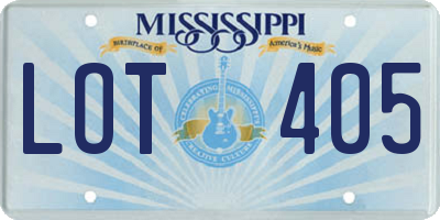 MS license plate LOT405