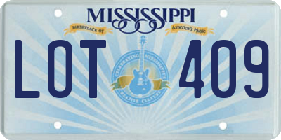 MS license plate LOT409