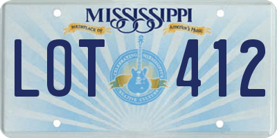 MS license plate LOT412