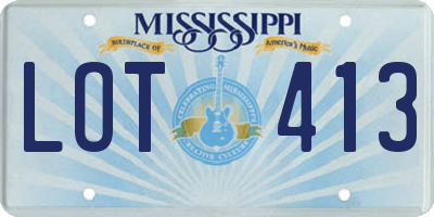 MS license plate LOT413