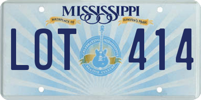 MS license plate LOT414