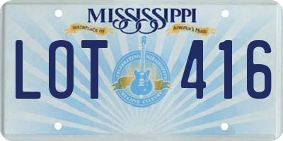 MS license plate LOT416