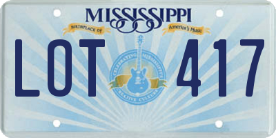MS license plate LOT417