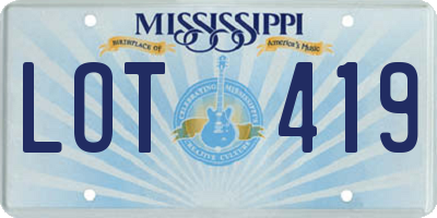 MS license plate LOT419