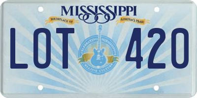 MS license plate LOT420