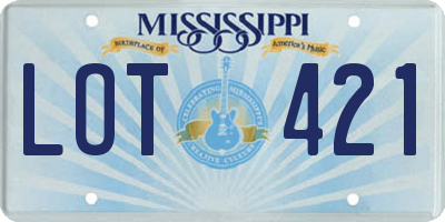 MS license plate LOT421