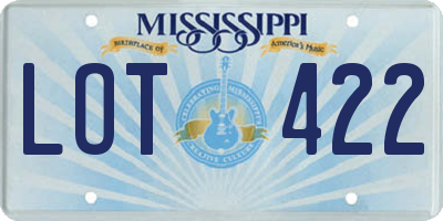 MS license plate LOT422
