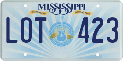 MS license plate LOT423