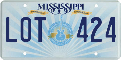 MS license plate LOT424