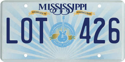MS license plate LOT426