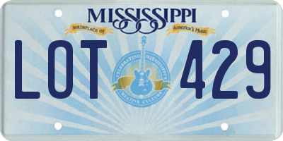 MS license plate LOT429