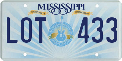 MS license plate LOT433
