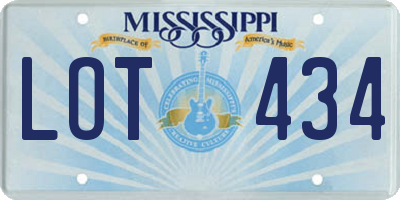 MS license plate LOT434