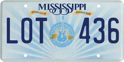 MS license plate LOT436