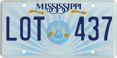 MS license plate LOT437