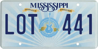 MS license plate LOT441