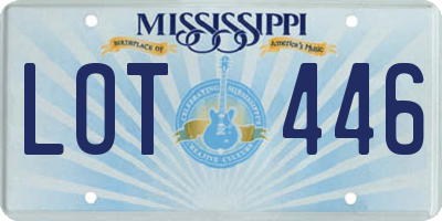 MS license plate LOT446