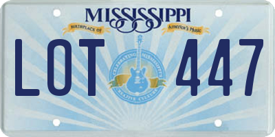 MS license plate LOT447
