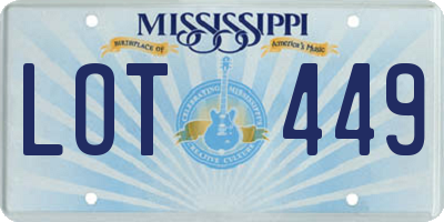 MS license plate LOT449