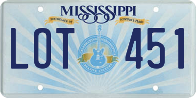 MS license plate LOT451