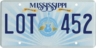 MS license plate LOT452