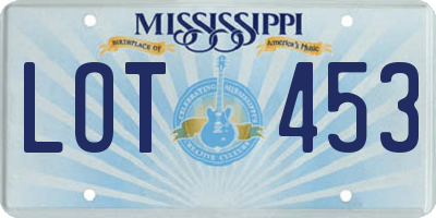 MS license plate LOT453