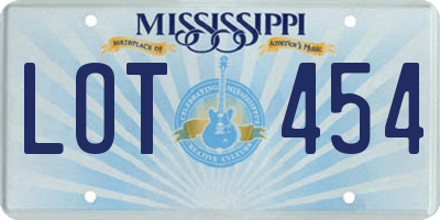 MS license plate LOT454