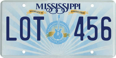 MS license plate LOT456