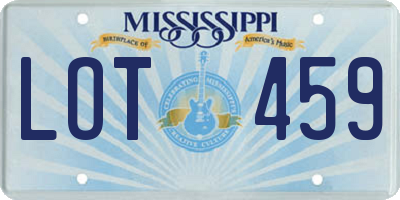 MS license plate LOT459