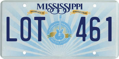 MS license plate LOT461