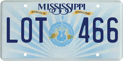MS license plate LOT466