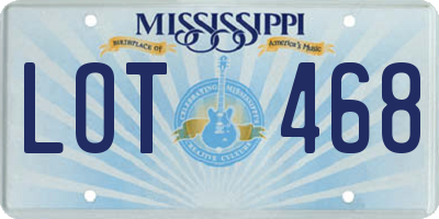 MS license plate LOT468