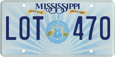 MS license plate LOT470