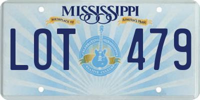MS license plate LOT479