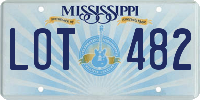 MS license plate LOT482