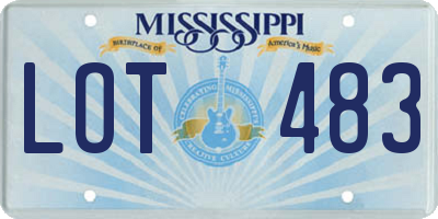 MS license plate LOT483