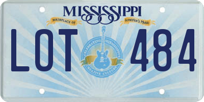 MS license plate LOT484