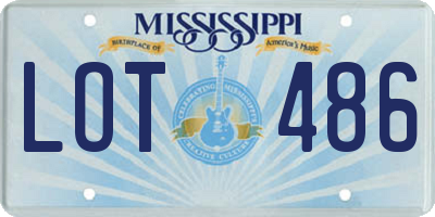 MS license plate LOT486
