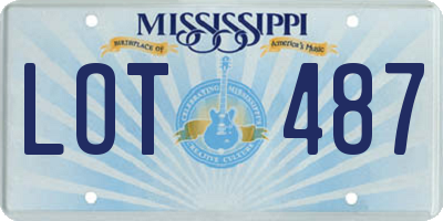 MS license plate LOT487