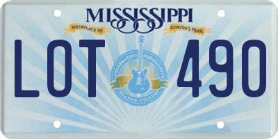 MS license plate LOT490