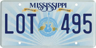 MS license plate LOT495