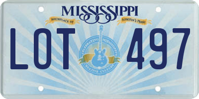 MS license plate LOT497