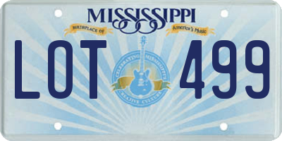MS license plate LOT499